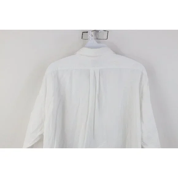 Vtg 50s Streetwear Mens Large Brocade Cotton French Cuff Button Shirt White USA